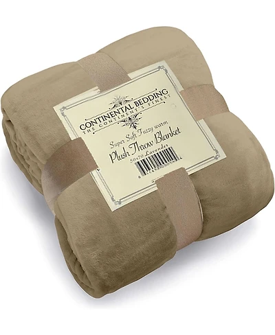 Continental Bedding Fleece Throw Blanket 50x70 Inch Light Gray