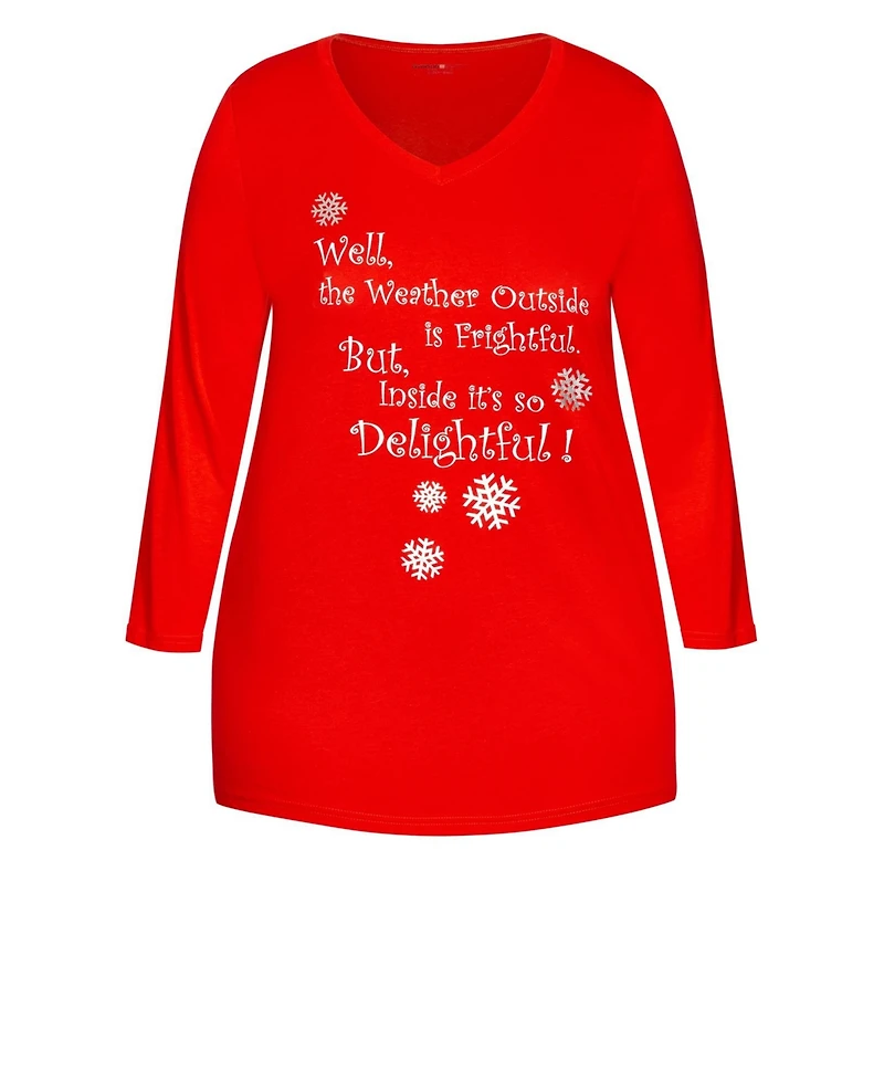 Avenue Women's Plus Slogan Sleep Top