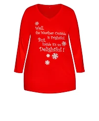 Avenue Women's Plus Slogan Sleep Top