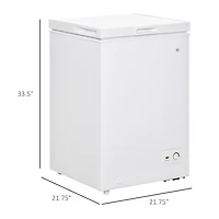 Homcom 3.5 Cu Ft Mini Chest Freezer with Basket and 7 Temperature Settings