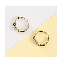 Sohi Women's Textured Hoop Earrings