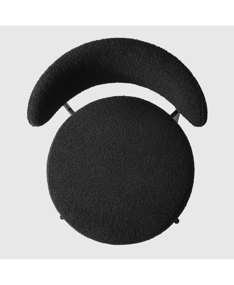 WestinTrends Mid-Century Modern Upholstered Sherpa Round Dining Chairs (Set of