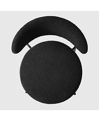 WestinTrends Mid-Century Modern Upholstered Sherpa Round Dining Chairs (Set of