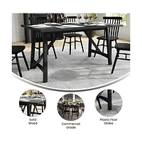 Merrick Lane Carroll Wooden Dining Table With Trestle Style Base