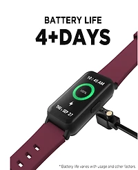 iTouch Active 4 Unisex Burgundy Silicone Strap Smartwatch Fitness Tracker 42.7mm