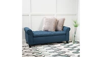 Streamdale Contemporary Button-Tufted Storage Ottoman with Rolled Arms