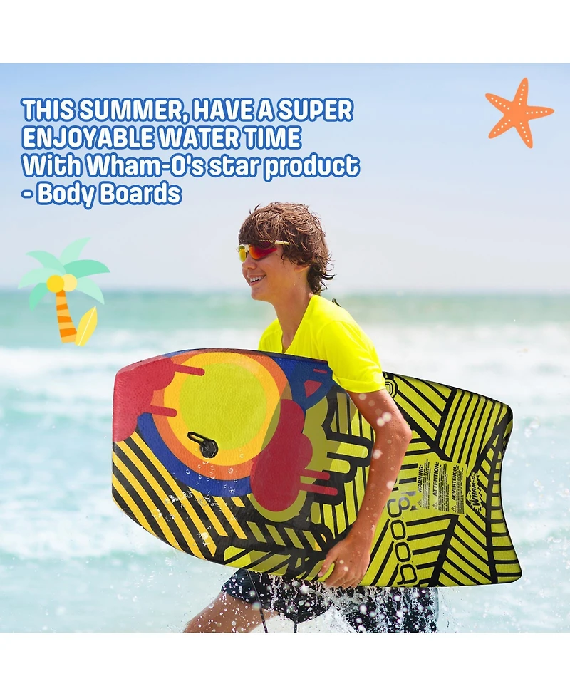 Bodyboard with Eps Core Wrist Leash, 37" Lightweight Durable Boogie Boards for All Wave Conditions