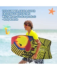 Bodyboard with Eps Core Wrist Leash, 37" Lightweight Durable Boogie Boards for All Wave Conditions