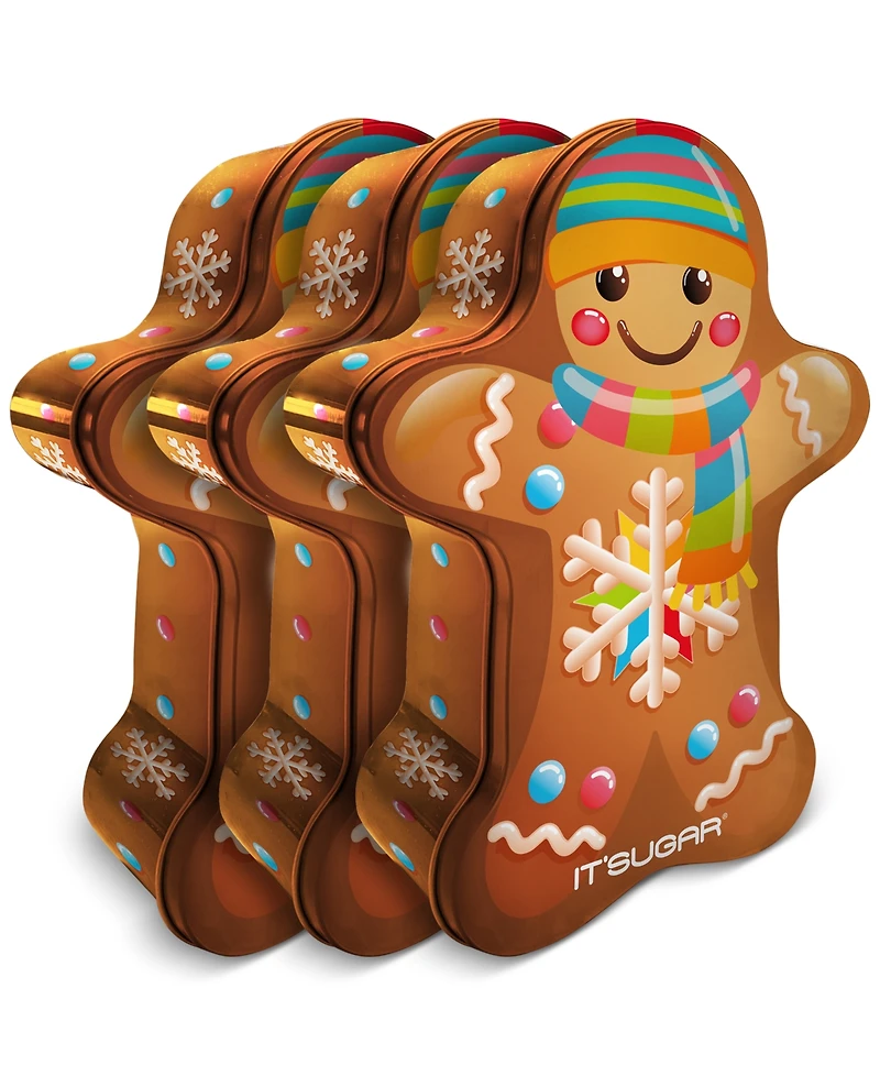 It'Sugar 3 Pack Holiday Gingerbread Man Cookie Tin