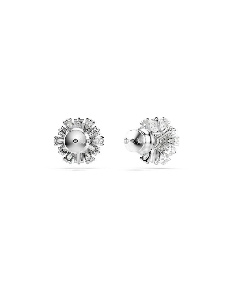Swarovski Snowflake White Rhodium Plated Idyllia Stud Earrings