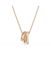 Swarovski White Rose Gold-Tone Plated Hyperbola Pendant Necklaces