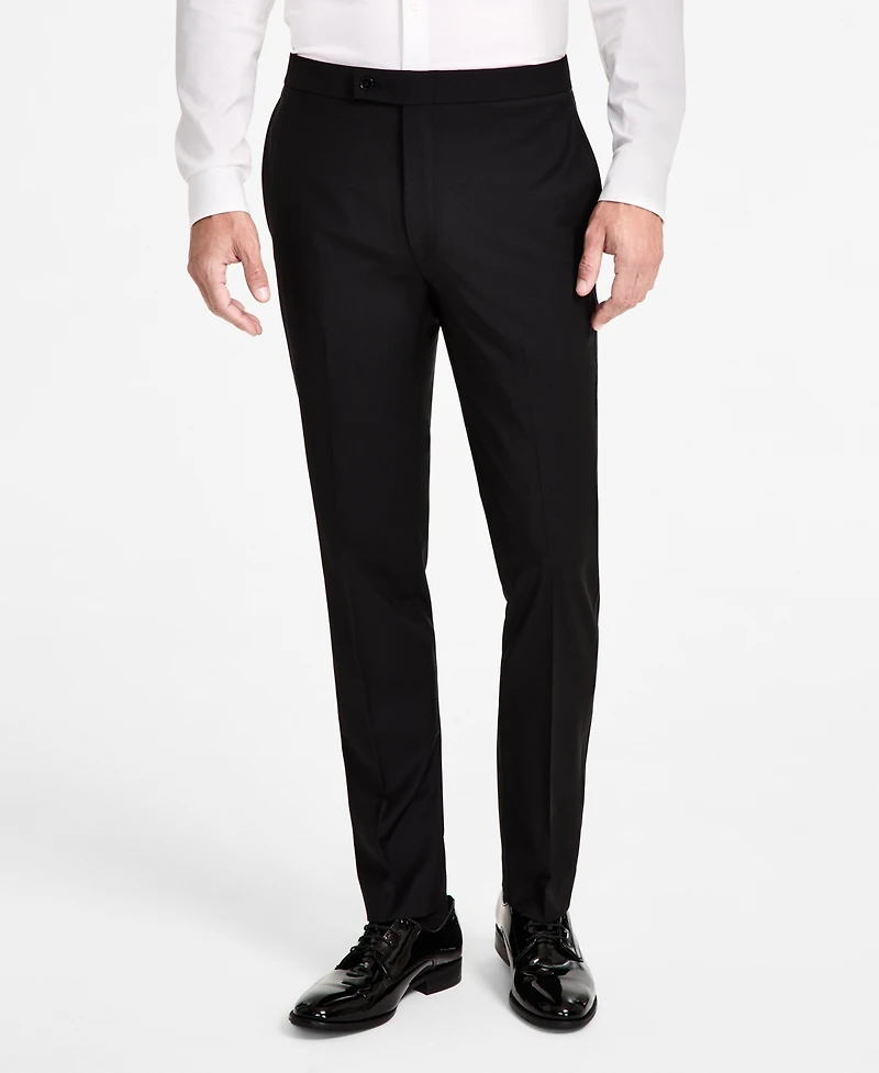 Calvin Klein Men's Slim-Fit Wool-Blend Tuxedo Pants