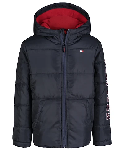 Tommy Hilfiger Toddler and Little Boys Sleeve Graphic Puffer Jacket
