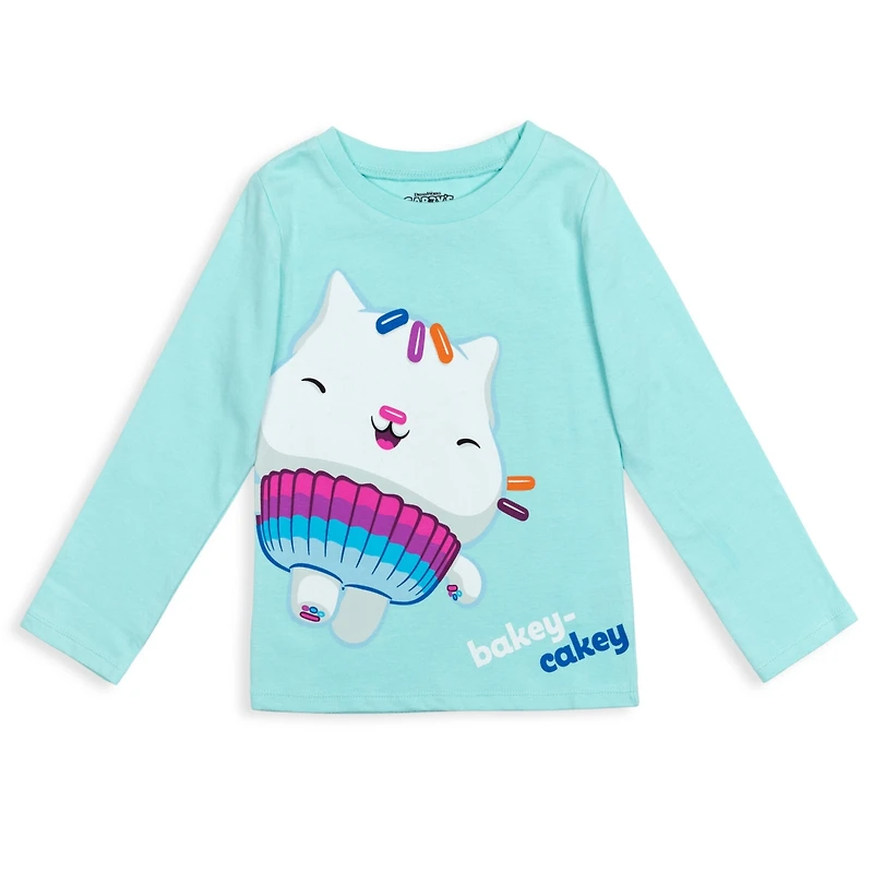 Gabby's Dollhouse Little Girls Dreamworks Gabbys MerCat Cakey Cat Kitty Fairy Pandy Paws 2 Pack T-Shirts