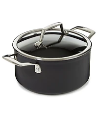 BergHOFF Essentials Non-stick Hard Anodized 8" Stockpot 3.3qt. With Glass Lid, Black