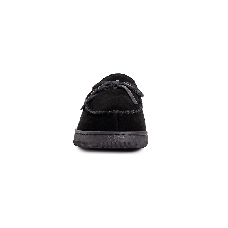 Muk Luks Men's Paul Printed Berber Suede Moccasin Slippers
