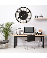 Sorbus 24" Modern Wooden Wall Clock - Sleek Design, Analog Display