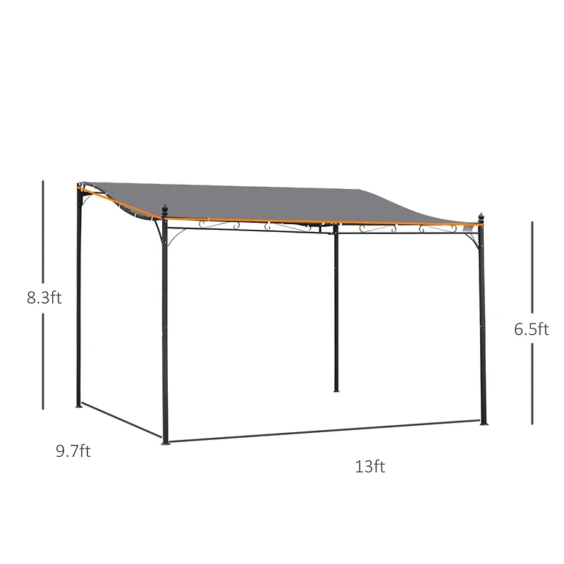 Outsunny 10' x 13' Outdoor Pergola Gazebo, Canopy w/ Drain Holes,