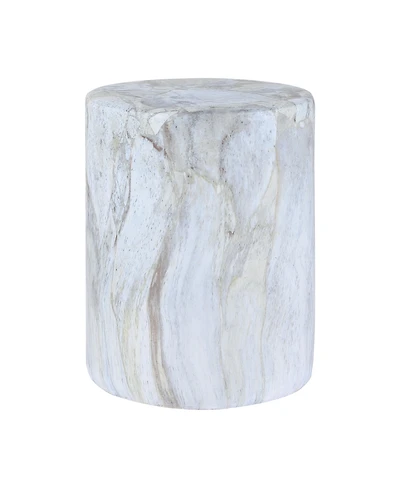 Jonathan Y Troy 16" Modern Minimalist Faux Marble Column Indoor/Outdoor Accent Table, Gray/Gold