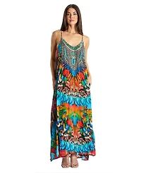 La Moda Clothing Women's Scoop neck t- back maxi dress