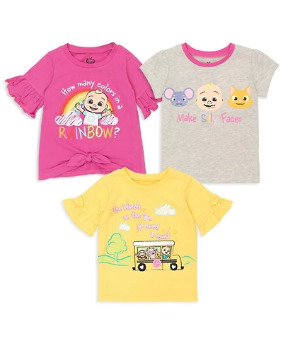 CoComelon Toddler Girls Jj 3 Pack T-Shirts to