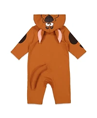 Scooby Doo Little Boys Scooby-Doo Zip Up Cosplay Coverall Newborn to Adult (0-6 Months - 2XL