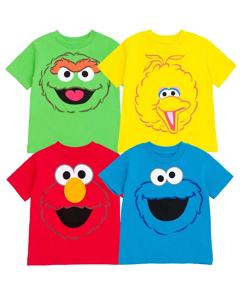 Sesame Street Toddler Boys Bert Ernie Elmo Cookie Bird Oscar the Grouch Graphic T-Shirts to