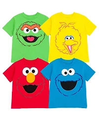 Sesame Street Toddler Boys Bert Ernie Elmo Cookie Bird Oscar the Grouch Graphic T-Shirts to