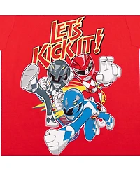 Power Rangers Toddler Boys Red Yellow Blue Black Pink 3 Pack T-Shirts to