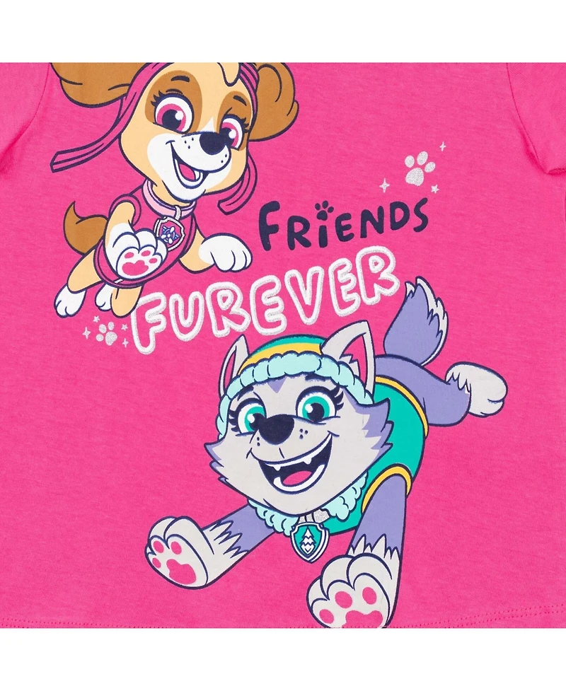 Paw Patrol Girls Everest Rubble Marshall 2 Pack T-Shirts to