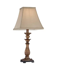 Regency Hill Alzano Cottage Accent Table Lamp 18" High Antique Distressed Light Bronze Square Shade for Bedroom Living Room Bedside Nightstand Of