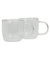 Mr. Coffee Salon Espresso 3 Oz Double Wall Insulated Glasses Mugs (Set of 2)