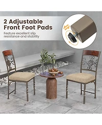 Set of 2 Dining Room Chairs Armless Kitchen with Seat Cushion