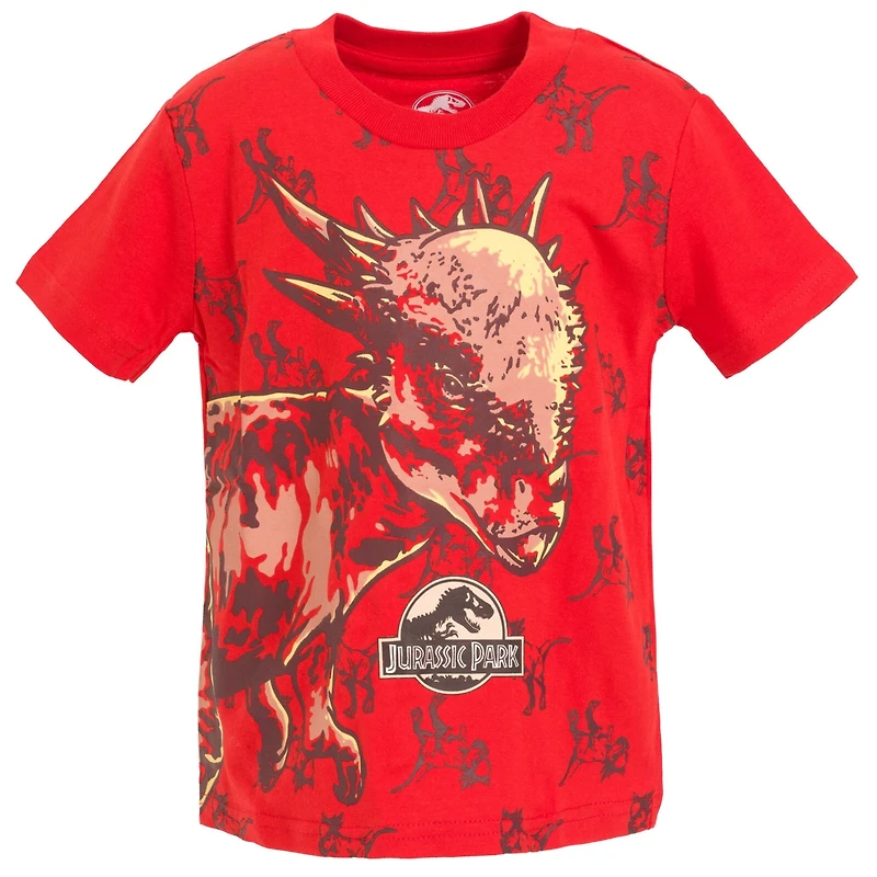 Jurassic Park Boys World Dinosaur T-Rex 4 Pack T-Shirts