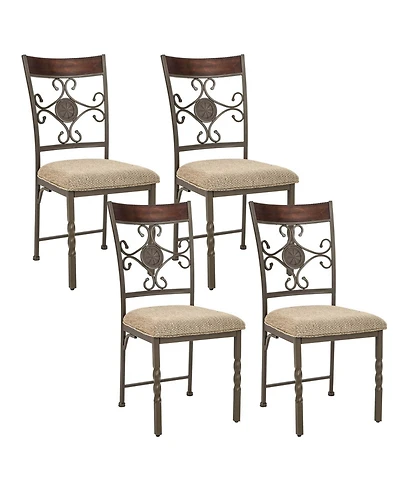 Set of 2 Dining Room Chairs Armless Kitchen with Seat Cushion