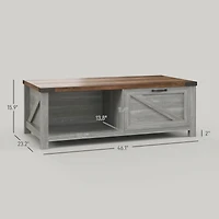 Homcom Farmhouse Table with Storage and Drawer, Distressed