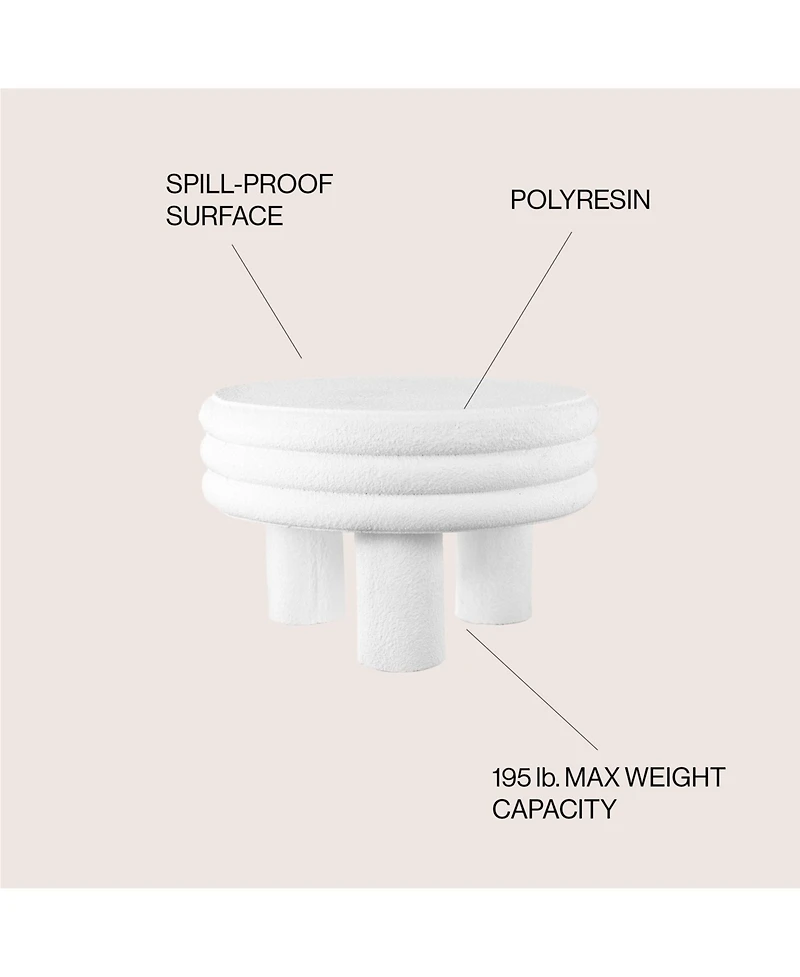 Jonathan Y Rashida Contemporary Minimalist Curvy Low Indoor/Outdoor Accent Table