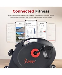 Sunny Health & Fitness Under Desk Smart Mini Pedal Exerciser, Dual Function Exercise Cycle Bike, Dark Grey