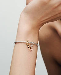 Pandora Sterling silver and 14k Gold-plated unique metal blend Openable & Splittable Handcuffs Dangle Charm
