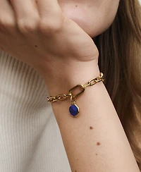 Pandora 14K Gold-Plated Blue Engravable Mini Medallion Charm