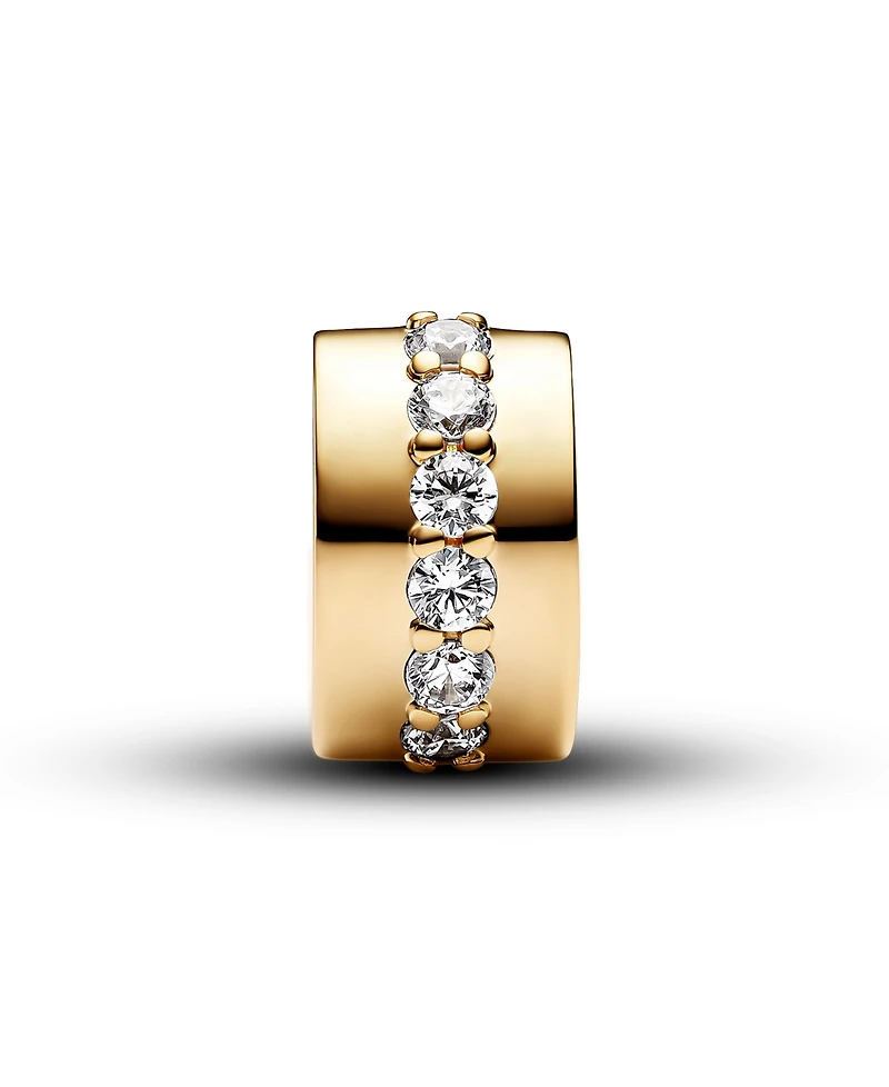 Pandora 14K Gold-Plated Clear Sparkling Row Clip Charm