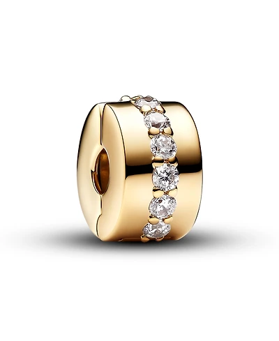 Pandora 14K Gold-Plated Clear Sparkling Row Clip Charm