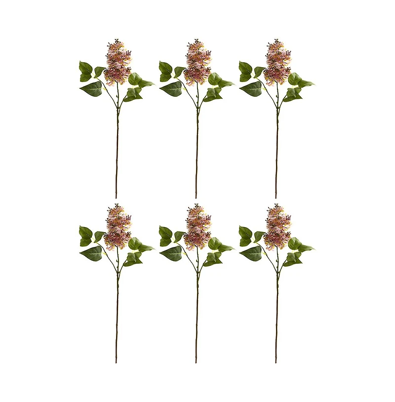 Slickblue 30" Lilac Artificial Flowers - Set of 6 Faux Floral Stems for Home Decor
