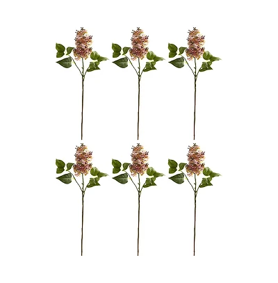 Slickblue 30" Lilac Artificial Flowers - Set of 6 Faux Floral Stems for Home Decor