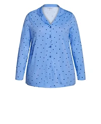Avenue Women's Plus Button Star Sleep Top