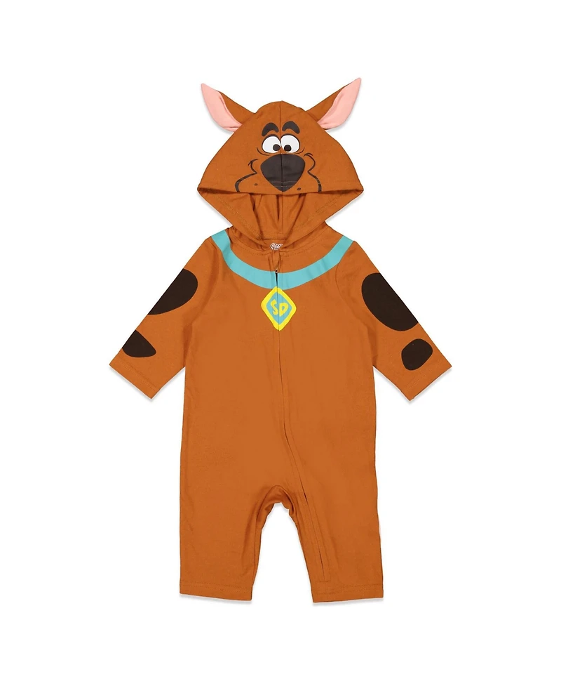 Scooby Doo Toddler Boys Scooby-Doo Zip Up Cosplay Coverall Newborn to Adult (0-6 Months - 2XL