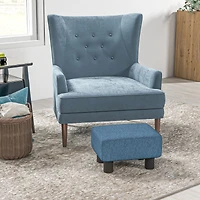16” Cubed Modern Linen Fabric Pouf Footrest Ottoman Furniture
