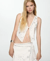 Mango Women's Rhinestone Bow Miniskirt
