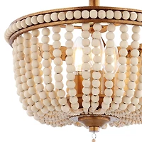 Jonathan Y Allie Wood Beaded/Metal Led Flush Mount Ceiling Light