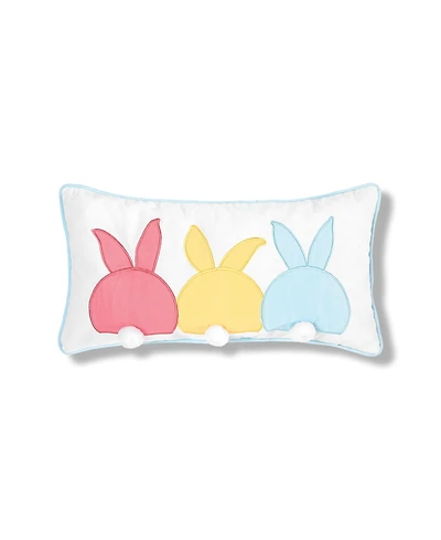10" x 20" Easter Spring Themed Bunny Bum Spring Applique Small/Petite Accent Throw Pillow